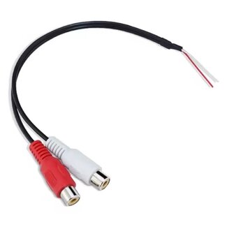 Universal Cinch Stereo (m) – offenes Ende Audiokabel | Schwarz | 0,20 Meter