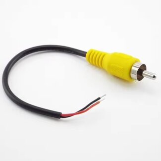 Universal Cinch Komposit Video (m) – offene Ende Videokabel | Schwarz | 0,15 Meter