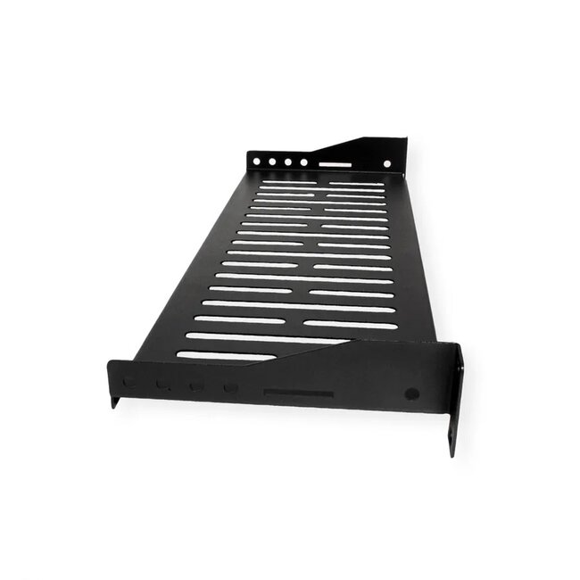 19 Zoll Regalboden | 15 cm tief | max. 10 kg | 1U | schwarz