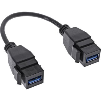 InLine USB-A Keystone Modul - USB3.0 5 Gbps | Schwarz | 0,20 m