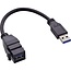 USB-A Keystone Modul - USB-A (m) | USB 3.0 5 Gbps | Schwarz | 0,20 m
