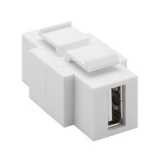 Goobay USB-A - USB-B Keystone Modul | vertikal | beidseitig | USB 2.0 | weiß