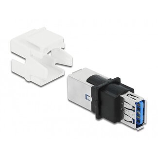 DeLOCK USB-A - USB-B Keystone Modul | beidseitig | USB3.0 5 Gbps | weiß