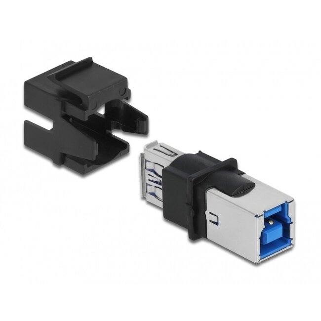 USB-A - USB-B Keystone Modul | beidseitig | USB3.0 5 Gbps | schwarz
