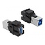 USB-A - USB-B Keystone Modul | beidseitig | USB3.0 5 Gbps | schwarz