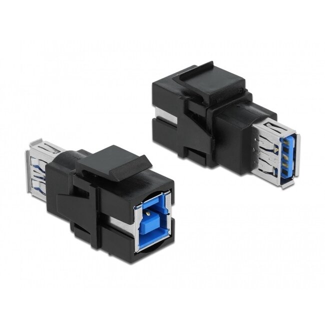 USB-A - USB-B Keystone Modul | beidseitig | USB3.0 5 Gbps | schwarz