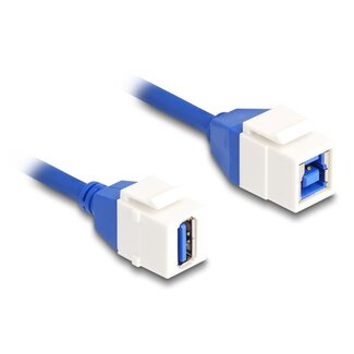 DeLOCK USB-A Keystone Modul - USB-B Keystone Modul | USB3.0 5 Gbps | Weiß | 0,20 Meter