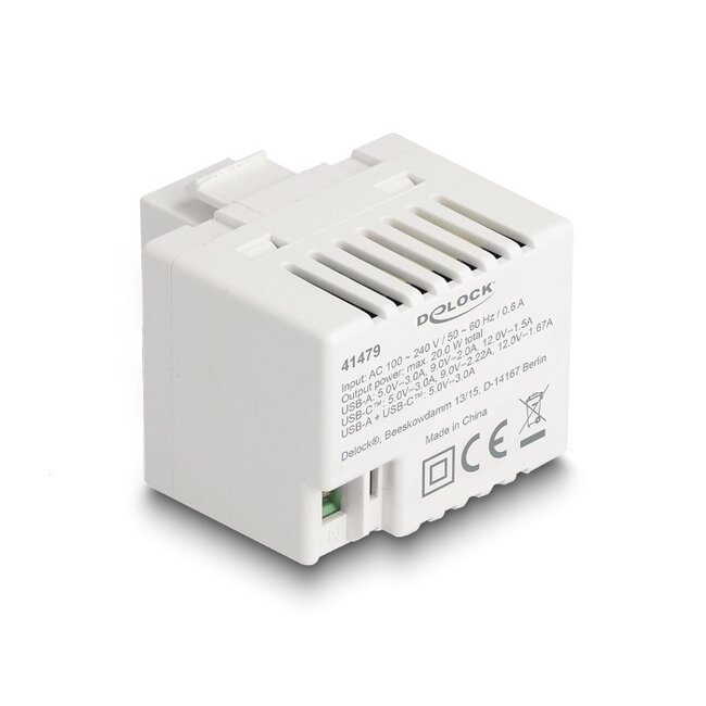 2x USB-C Keystone Ladegerät Modul 20W Weiß