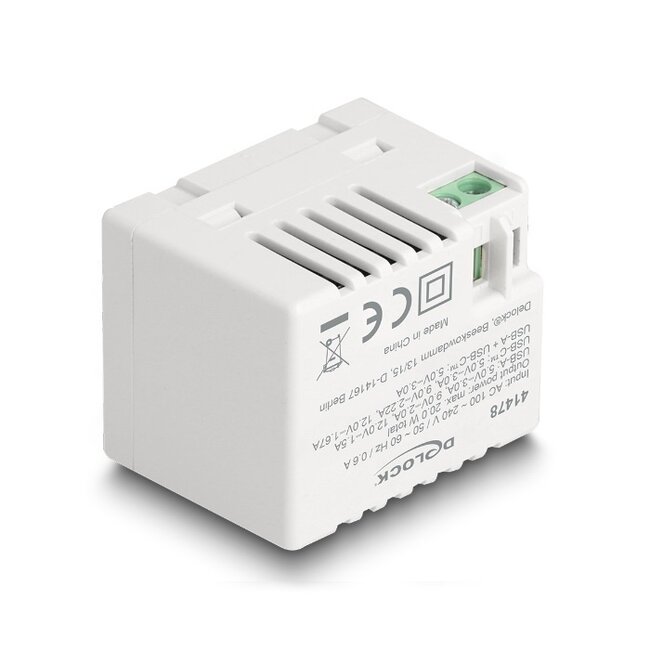 USB-C + USB-A Keystone USB-Lademodul 20W Weiß