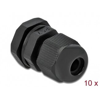 DeLOCK Kabelverschraubung PG7 3-6,5 mm IP68 Schwarz 10 Stück