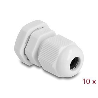 DeLOCK Kabelverschraubung PG7 3-6,5 mm IP68 Grau 10 Stück