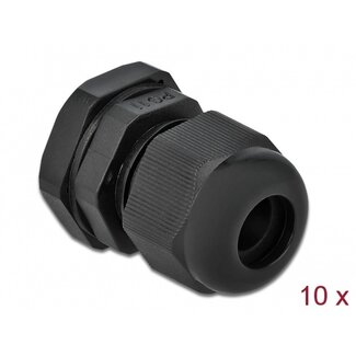 DeLOCK Kabelverschraubung PG11 5-10 mm IP68 Schwarz 10 Stück