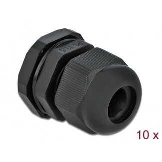 DeLOCK Kabelverschraubung PG13.5 | 6-12 mm | IP68 | Schwarz | 10 Stück