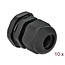 Kabelverschraubung PG13.5 | 6-12 mm | IP68 | Schwarz | 10 Stück