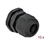 Kabelverschraubung PG16 10-14 mm IP68 Schwarz 10 Stück