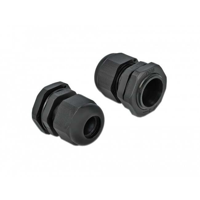 Kabelverschraubung PG16 10-14 mm IP68 Schwarz 10 Stück