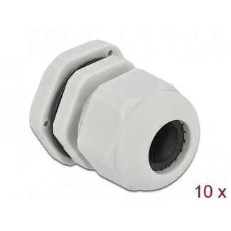 DeLOCK Kabelverschraubung PG16 10-14 mm IP68 Grau 10 Stück