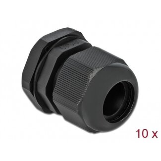 DeLOCK Kabelverschraubung PG19 12-15 mm IP68 Schwarz 10 Stück