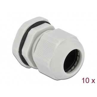 DeLOCK Kabelverschraubung PG19 12-15 mm IP68 Grau 10 Stück