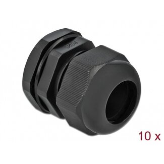 DeLOCK Kabelverschraubung PG25 16-21 mm IP68 Schwarz 10 Stück