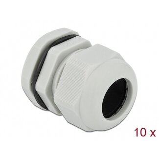 DeLOCK Kabelverschraubung PG25 16-21 mm IP68 Grau 10 Stück