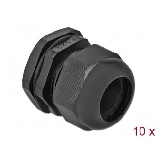DeLOCK Kabelverschraubung PG29 18-25 mm IP68 Schwarz 10 Stück