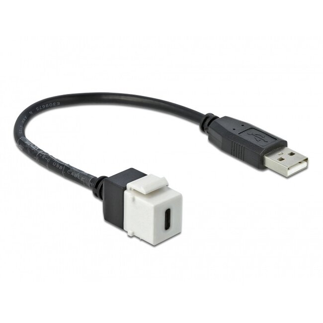 USB-C Keystone Modul - USB-A (m) | USB 2.0 | Weiß | 0,25 m