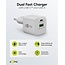 Goobay Nano USB-Ladegerät | USB-C PD + USB-A QC | GaN | 20W | Weiß
