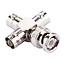 BNC (m) auf 3x BNC (w) Verteiler | X-Ausführung | 50 Ohm
