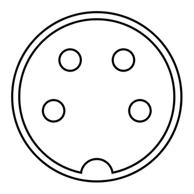 DIN 4-pol Verlängerungskabel | Schwarz | 0,50 m