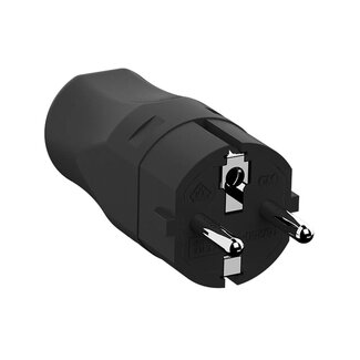 Bachmann Bachmann CEE 7/7 Schutzkontaktstecker | gerade | robust | schwarz