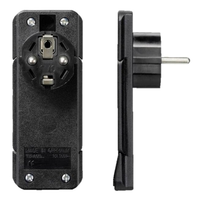Bachmann CEE 7/7 Schutzkontaktstecker | flach ohne Griff | schwarz