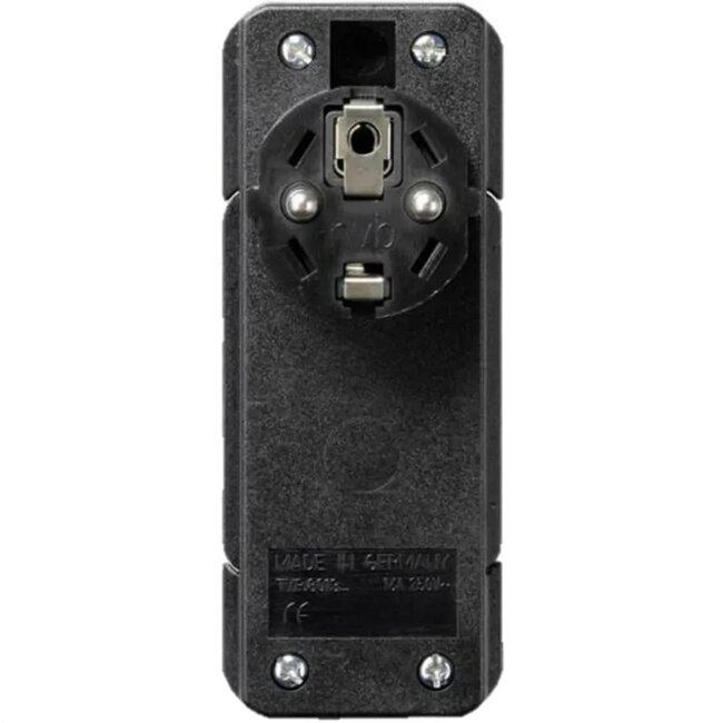 Bachmann CEE 7/7 Schutzkontaktstecker | flach mit Hebel | schwarz