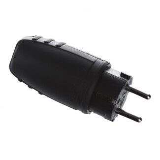 Bachmann Bachmann CEE 7/7 Schutzkontaktstecker | gerade Ausführung | Gummi | IP44 | Schwarz