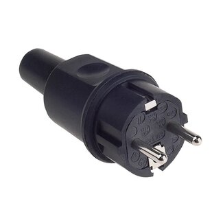 Bachmann Bachmann CEE 7/7 Schutzkontaktstecker gerade Gummi IP44 schwarz