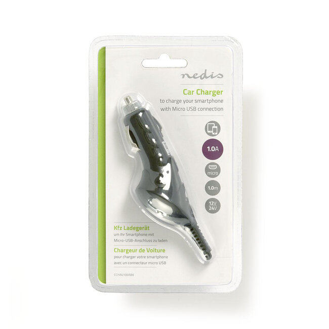 Nedis Micro-USB Auto-Ladegerät | Festes Kabel | 1A | 1 Meter