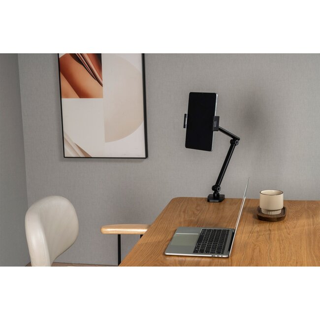 InLine Tablet-Tischhalterung mit Klemme | bis 12,9 Zoll | Schwarz