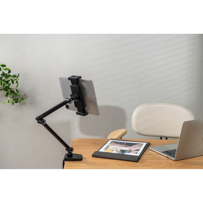 InLine Tablet-Tischhalterung mit Klemme | bis 12,9 Zoll | Schwarz