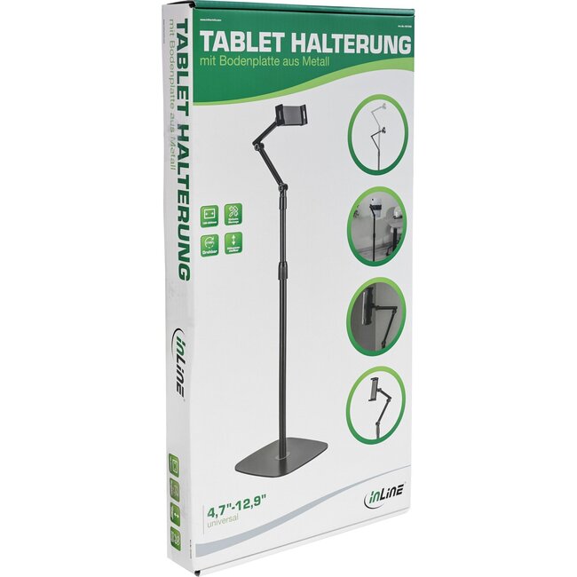 InLine Tablet Bodenständer | bis 12,9 Zoll | Schwarz