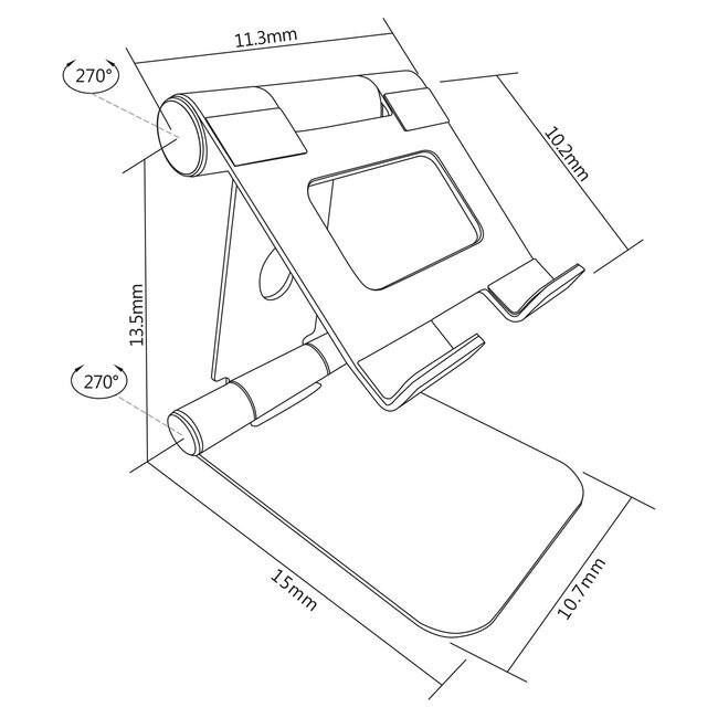 InLine Tablet-Tischständer | bis 13 Zoll | Aluminium