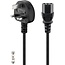 Goobay IEC-Kabel UK, 1,5 m, schwarz, (3x1 mm²)