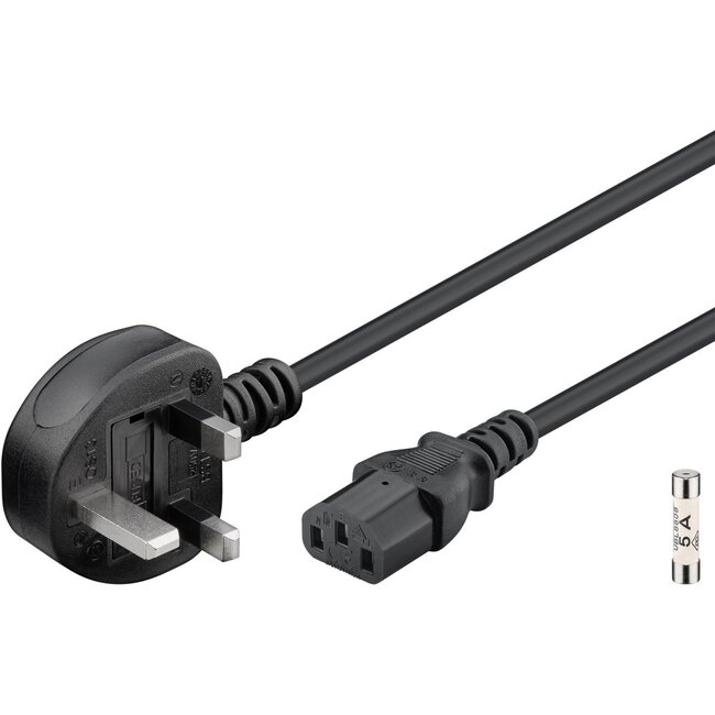 Goobay IEC-Kabel UK, 1,5 m, schwarz, (3x1 mm²)