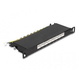 DeLOCK Delock 10 Zoll Patchpanel | 8x RJ45 | CAT6a | STP | 0,5U | Schwarz