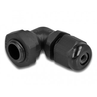 DeLOCK Kabelverschraubung 90° | PG7 | 3-6,5 mm | IP68 | Schwarz | 1 Stück