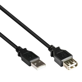 Goobay USB-A Verlängerungskabel | USB 2.0 | 5W | Schwarz | 5 Meter