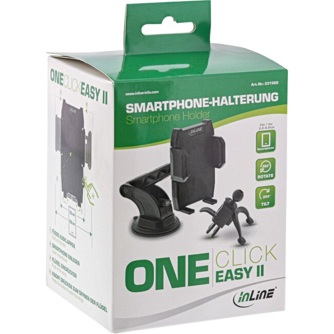 InLine Smartphone-Halterung | Befestigung für Fenster & Lüftungsschlitz