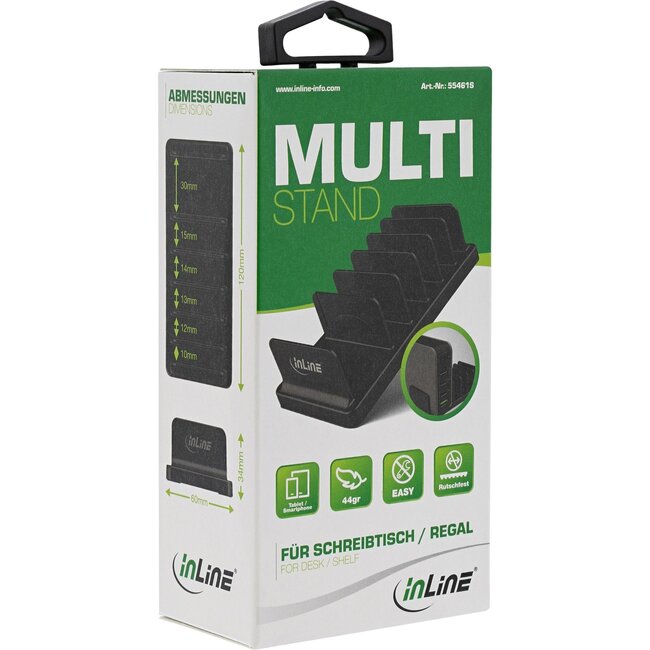 InLine Halterung für 5 Smartphones/Tablets und Ladegerät/Powerbank