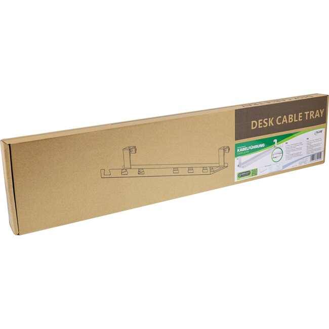 InLine Schreibtisch-Kabelkanal mit Schraub- und Hängebefestigung | 59 x 7,4 cm | Weiß