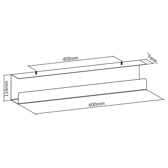 InLine Schreibtisch-Kabelkanal mit Schraubbefestigung | 60 x 11,4 cm | Weiß