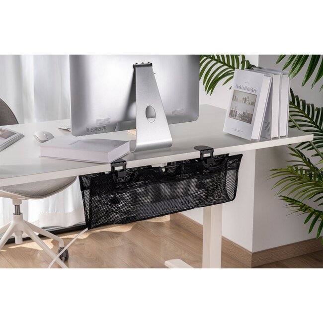 InLine Schreibtisch Kabeltasche mit Klemmbefestigung | 61 x 16 cm | Schwarz